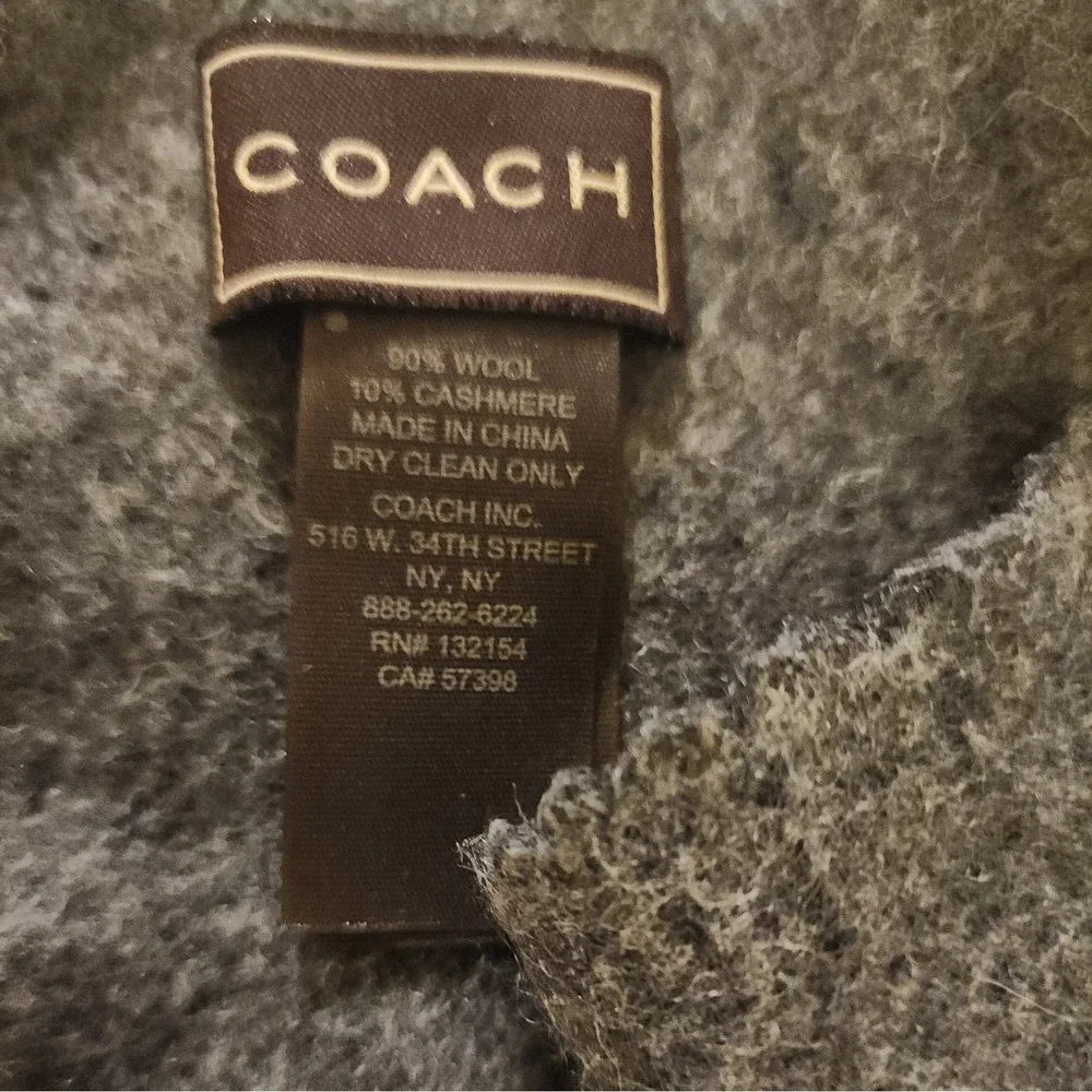 Coach  Men's Wool Scarf BICOLOR DOUBLEFACE  Black/Gray